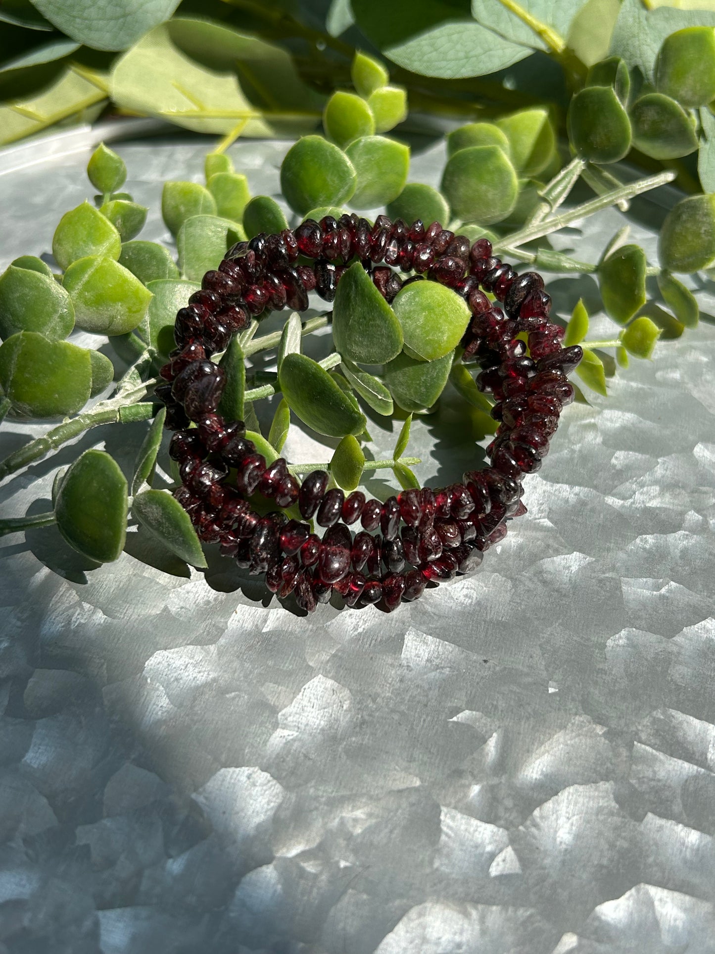 Garnet Chips Bracelet